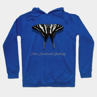 Zebra Swallowtail Butterfly Labeled Hoodie